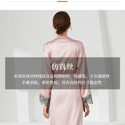 Women's Satin Robe  Imitation Silk Kimono Bathrobe for Bride Bridesmaids Wedding Party Loungewear Sleepwear