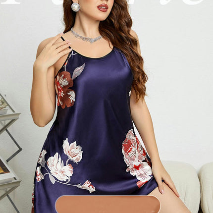 Women's Satin Nightgown Imitation Silk Slip Dress Sleepwear Sexy V Neck Short Nightwear