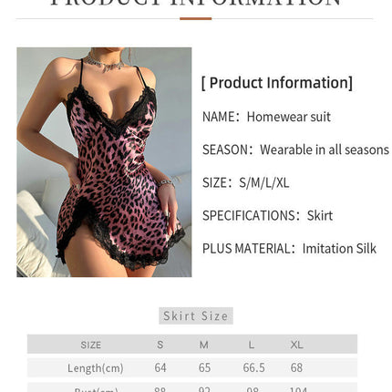 Womens Lingerie Sexy Lace V Neck Sleepwear Imitation Silk Nightgowns for Women Chemise