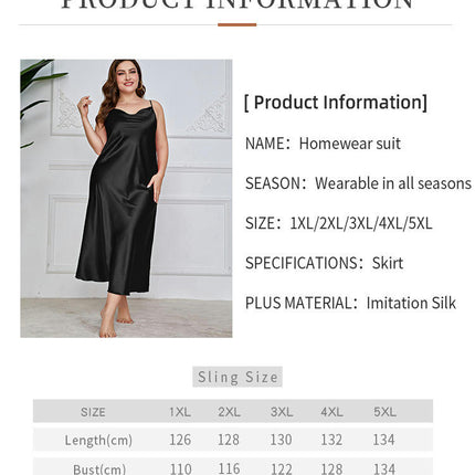 Womens Satin Nightgown Sleepwear Spaghetti Strap Cowl Neck Elegant Imitation Silk Midi Dress