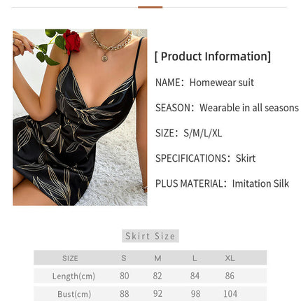 Satin Nightshirts Sexy Imitation Silk Nightdress Spaghetti Strap Short Negligee Chemise Slip