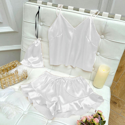 Fashion Sexy Suspender Small Vest Shorts 2-piece Set Women's Casual Pajamas Home Clothes Set