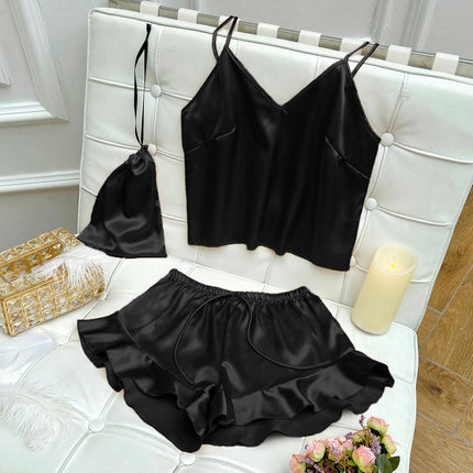 Fashion Sexy Suspender Small Vest Shorts 2-piece Set Women's Casual Pajamas Home Clothes Set