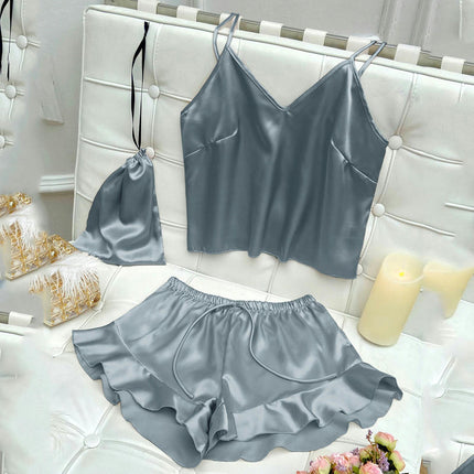 Fashion Sexy Suspender Small Vest Shorts 2-piece Set Women's Casual Pajamas Home Clothes Set