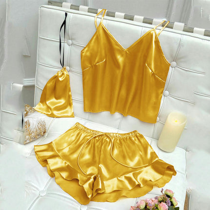 Fashion Sexy Suspender Small Vest Shorts 2-piece Set Women's Casual Pajamas Home Clothes Set