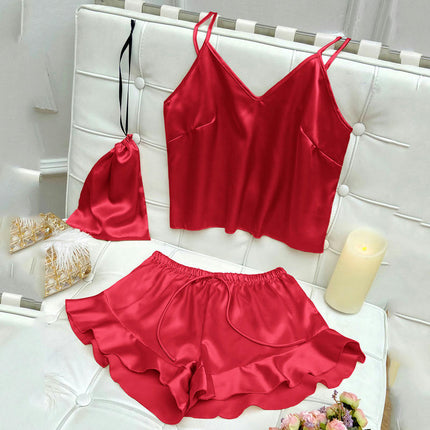 Fashion Sexy Suspender Small Vest Shorts 2-piece Set Women's Casual Pajamas Home Clothes Set