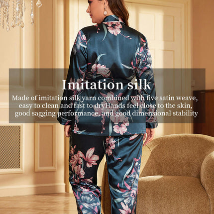 Women Sexy Bathrobe Home Clothes Can Be Worn Outerwear Imitation Ice Silk Nightgown Pants Set