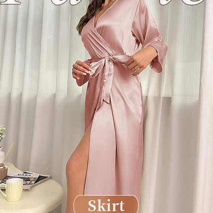 Imitation Silk for Women Long Bridesmaid Wedding Party Satin Robes Sleepwear