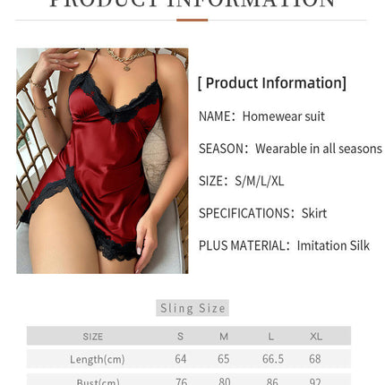 Imitation Silk Nightgown Satin Lingerie Sleeveless Sleep Dress Women Nightie Slip Suspender Dress