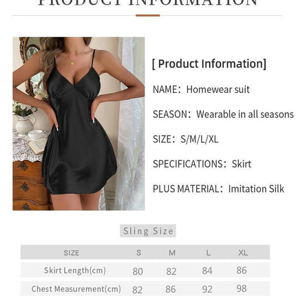 Satin Nightgown Imitation Silk Full Slip Dress Woman Sleepwear Lingerie Dress Mini Slip Chemise