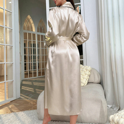 Imitation Ice Silk for Women Long Satin Bride Wedding Party Robes Lightweight Sexy Sleepwear