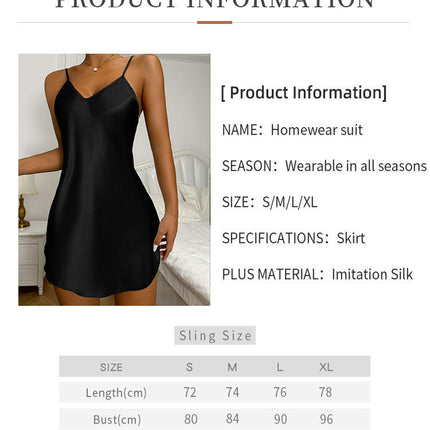 Women's Casual Home Clothes Sexy Short Skirt Imitation Silk Suspender Nightgown Nightdress