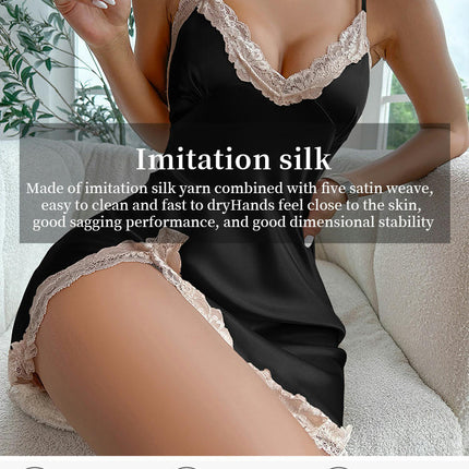 Women Dress Sexy Imitation Silk Slip Dress Home Slip Nightgowns Dress