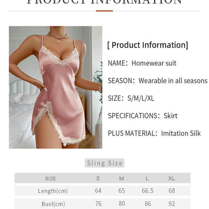 Women Dress Sexy Imitation Silk Slip Dress Home Slip Nightgowns Dress