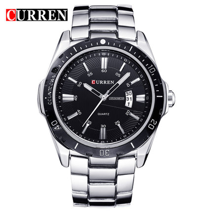 Men's Watches, Stainless Steel Analog Watch for Men Male Waterproof Calendar Quartz wristwatches