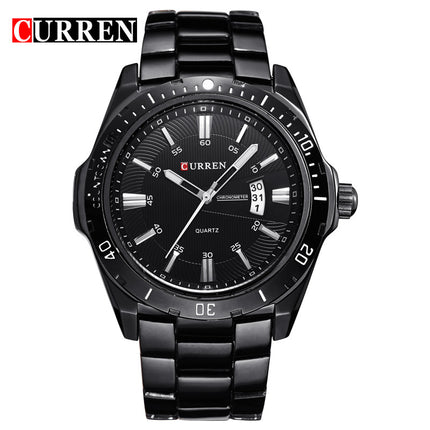 Men's Watches, Stainless Steel Analog Watch for Men Male Waterproof Calendar Quartz wristwatches