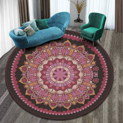 Tapis ronds Mandala, style Boho, imprimé Floral, pour chambre à coucher, salon, salle à manger, décoratif