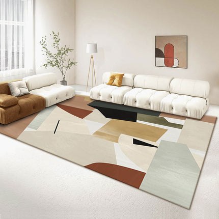 Abstract Art Area Rug Indoor Geometric Carpet Low Pile Non-Slip Rugs And Carpet for Bedrooms, Modern Minimalist Rug for Living Room