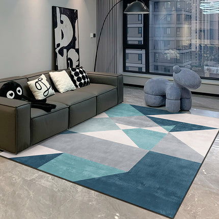 Washable Area Rug Abstract Art Rug Stain Resistant Rug Geometric Non-Slip Area Rug for Living Room Bedroom Home Office