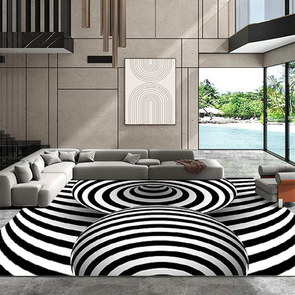 3D Visual Optical Rugs,3D Vortex Illusion Carpets Non-Slip Area Rugs Funny Rugs And Carpet for Home Dining Room Bedroom Kids Room Living Room