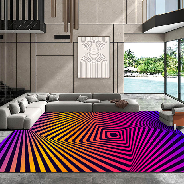 3D Visual Optical Rugs,3D Vortex Illusion Carpets Non-Slip Area Rugs Funny Rugs And Carpet for Home