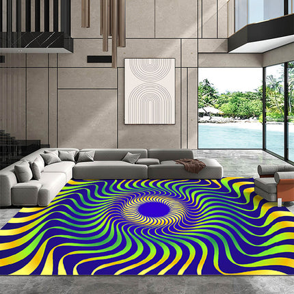 3D Visual Optical Rugs,3D Vortex Illusion Carpets Non-Slip Area Rugs Funny Rugs And Carpet for Home