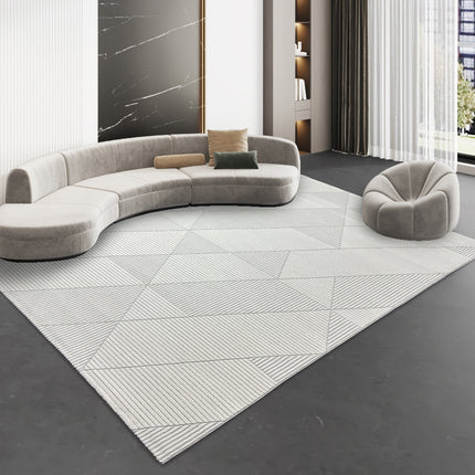 Area Rugs Soft Modern Rug Geometric Striped Carpet Non-Slip Faux Cashmere Carpets, Bedroom Living Room Floor Mats