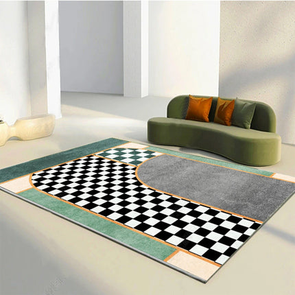 Checkered Rug Moroccan carpets  Foldable Washable Area Rug Indoor rugs and carpet for Living Room Bedroom Dining Room Patio Porch