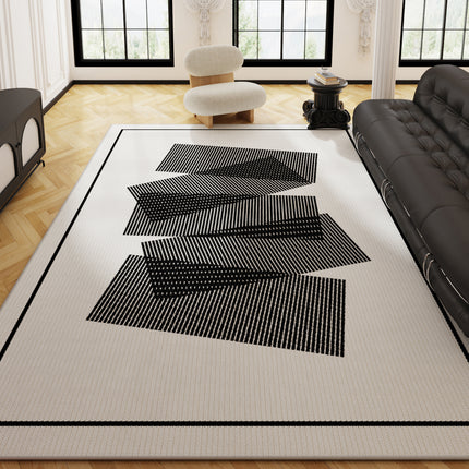 Geometric Area Rugs Coffee Table Rug Indoor Soft Modern Premium Minimalist Low Pile Rugs And Carpet  With Non-Slip Rubber Backing