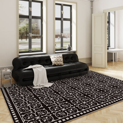 Area Rug Washable Floral Print Rugs With  Indoor Throw Area Rugs Carpet for Living Room Kids Room  Bedroom Large Floor Rugs