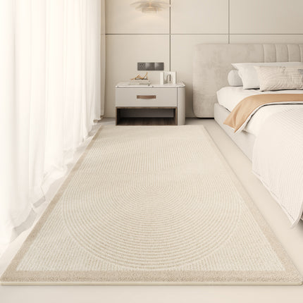 Washable Wool Soft Area Rug Minimalist Geometric Lines Area Rugs Soft Washable Carpet Easy Clean Rug for Bedroom Living Room Rugs And Carpet