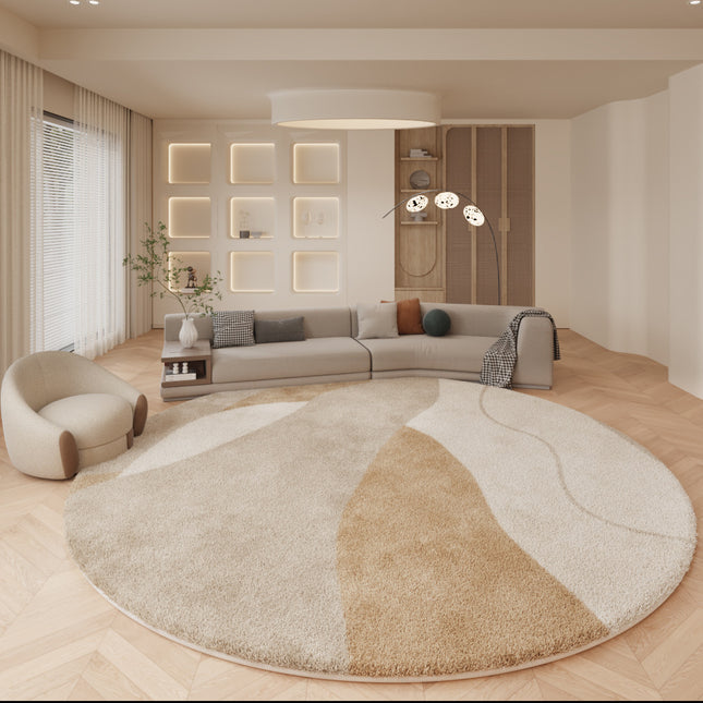 Round Area Rug Thin Modern Geometric Circle Accent Rugs And Carpet Soft Indoor Non Slip Carpet Kitchen Living Room Bedroom Dining Room