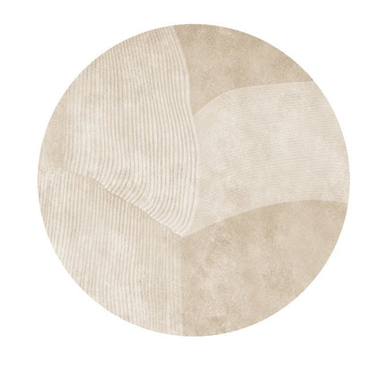 Cream Style Line Carpet Round Rug Washable Rug Non Slip Geometric Round Rugs for Bedroom Coffee Table Home Living Room Rugs