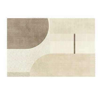 Lines Geometric Area Rug Modern Cream Indoor Non-Slip Rugs for Living Room Bedroom Kitchen Dining Room Home Office Floor Carpet