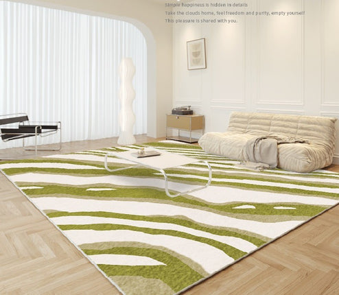 Cream Area Rugs Washable Soft Bedroom Rug Non-Slip Abstract Art Carpets for Living Room Large Floor Rugs