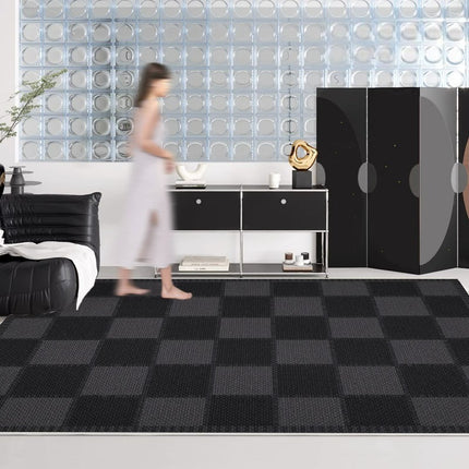 Checkered Geometric Area Rug For Living Room Large Floor Rugs Modern Indoor Carpet Low Pile Bedside Carpets