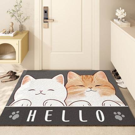 Front door mat cartoon caricature wind floor mats, dust removal doormat sand scraping pvc entryway rug non-slip