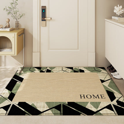 Light luxury entrance rug door mats indoor, home dusting floor mats - household absorbent scuffing non-slip doormat