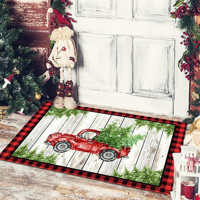 Christmas door mat, cartoon Christmas floor mats non-slip wear-resistant doormat for indoor outdoor, entrance way