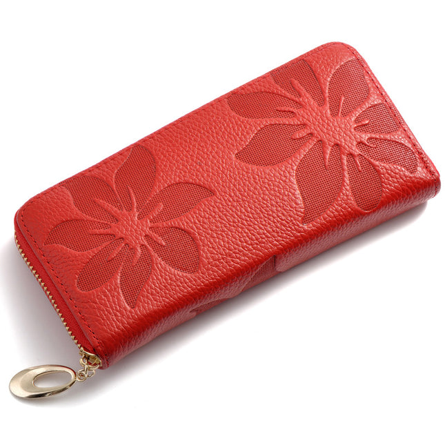 Women's Wallet,PU Leather Zipper Long,Portable Clutch,Women's Cell Phone Wallet Coin Case Card Case