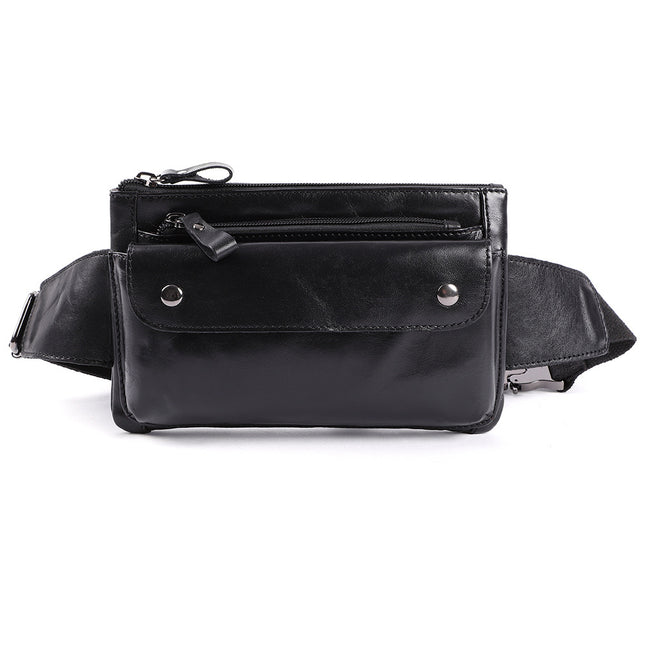 Chest Bag Genuine Leather Men Shoulder Messenger Belt Bags Casual Waist Packs Fanny Pack for Phone Pouch Travel Vintage