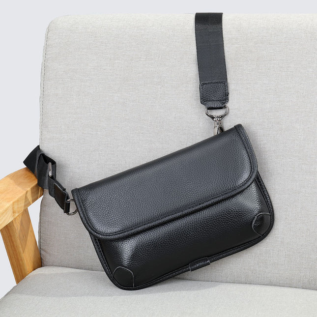 Men's Shoulder Bag Fashion Flap Travel Bag Business Small Men's Bag, Vintage Shoulder Crossbody Bag Men's Leather Bag