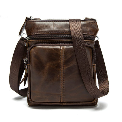 Shoulder Bag Men's Leather Men's Bag Head Layer Cowhide Business Casual Men's Bag Shoulder Crossbody Bag