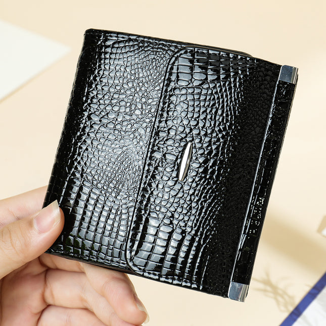 Small Wallets for Women Leather Bifold Compact Credit Card Holder with ID Window Ladies Coin Purse Coin Purse