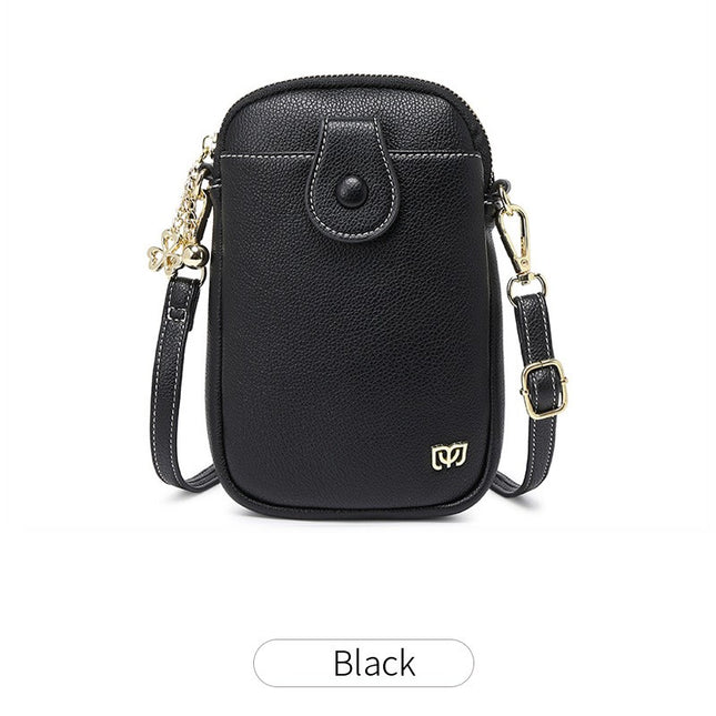 Women's small crossbody bag cell phone wallet, mini shoulder bag zipper wallet shoulder small fresh hundred with small bag