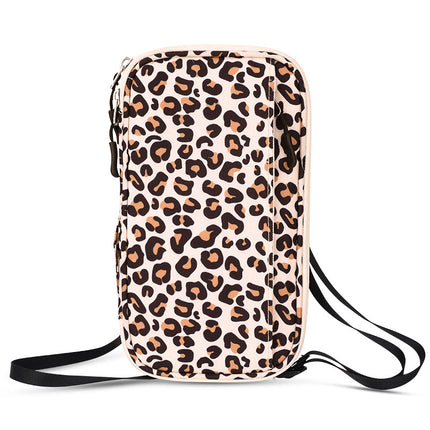 Wallet, Credit Card Holder with RFID, Large Capacity Crossbody, Wristlet Clutch, 2 Straps Leopard Printed