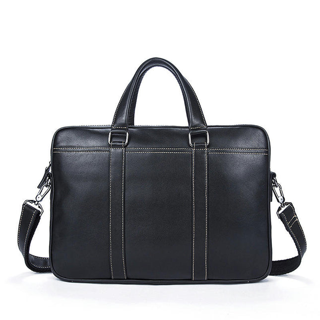 Genuine Leather Men's Briefcase Business Handbag Computer Bag Shoulder Crossbody Bag