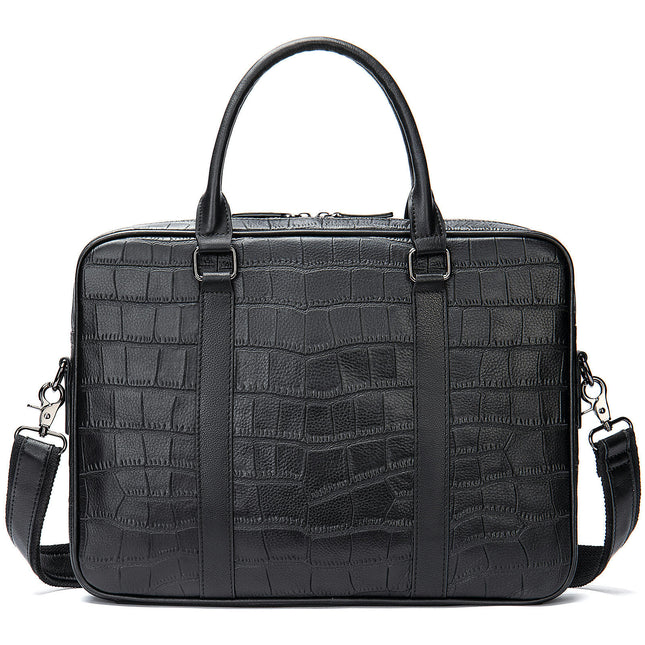 Crocodile Bag Briefcase Business Shoulder Crossbody Men's Bag Genuine Leather Computer Bag