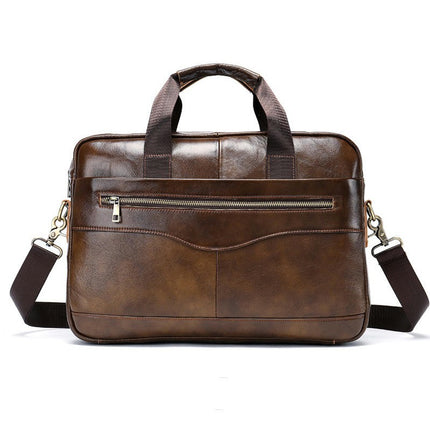 Men's Genuine Leather Briefcase Laptop Case Business Travel Work Messenger Shoulder Bag