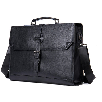 Business Genuine Leather Men's Bag Men's Briefcase Shoulder Crossbody Large Capacity Computer Bag